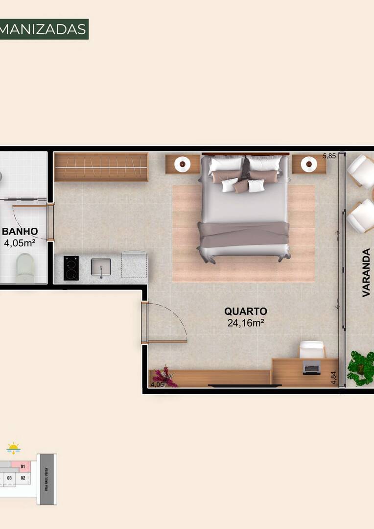 Apartamento, 1 quarto - Foto 18
